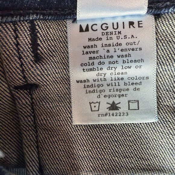 MCGUIRE Anthropologie Jeans Size Women's 31.  Gotham Slim.  Zip Fly USA Made - Picture 7 of 16